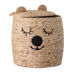 Bloomingville Cesta con tapa Dolma Ø42x50 cm, Natur Beige
