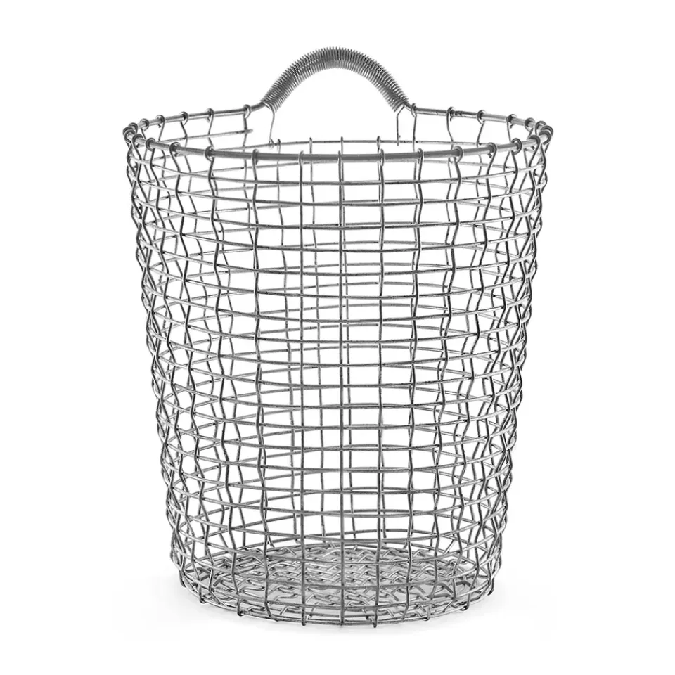 New KORBO Cesta de alambre Bin 18, acero galvanizado Plateado