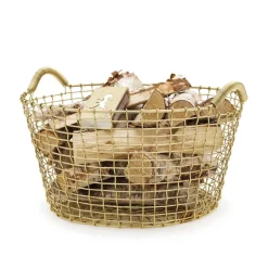 New KORBO Cesta de alambre Classic 35, latón Blanco