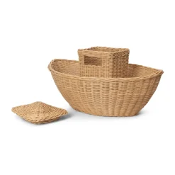 Best Ferm Living Cesta de almacenamiento de mimbre Ark, Natural Marrón