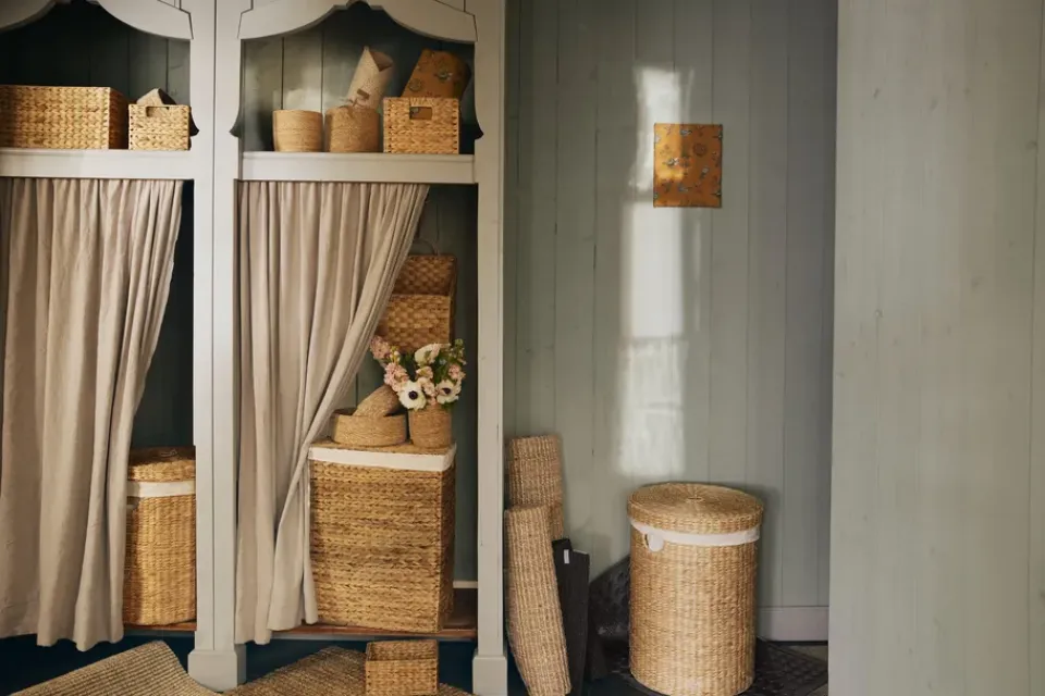Outlet Dixie Cesta de almacenamiento Lily pequeña, 3 piezas, Natural Beige