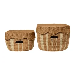 Online Ferm Living Cesta de almacenamiento Rivan, 2 piezas, Natural-off-white BeigeBlanco