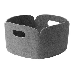 Best Muuto Cesta de almacenamiento Restore 28x28 cm, Grey mélange Gris