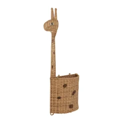 Bloomingville Cesta de pared Philine 90 cm, Nature giraffe Marrón