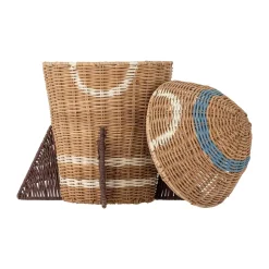 Discount Bloomingville Cesta de ratán con tapa Space 31x35 cm, Natural Marrón