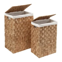 Clearance Dixie Cesta de ropa Lily rectangular, 2 piezas, Natural Beige