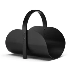 Sale Cooee Design Cesta para leña Woody, Black stained oak Negro