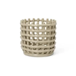 Outlet Ferm Living Cesta trenzada Ceramic Ø16 cm, Cashmere Beige