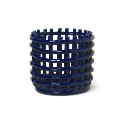 Hot Ferm Living Cesta trenzada Ceramic Ø16 cm, Azul