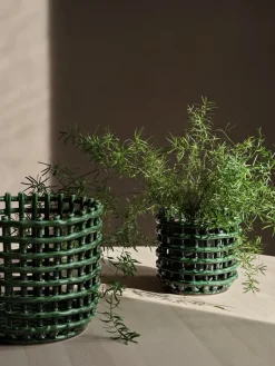 Clearance Ferm Living Cesta trenzada Ceramic Ø23,5 cm, Emerald Green Verde