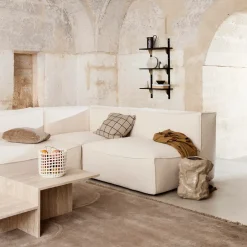Sale Ferm Living Cesta trenzada Ceramic Ø23,5 cm, Off white Blanco