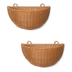 Clearance Ferm Living Cestas de pared Braided 2 unidades, Natural Marrón