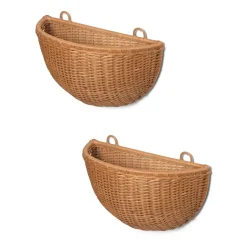 Clearance Ferm Living Cestas de pared Braided 2 unidades, Natural Marrón