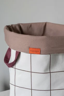 Mette Ditmer Cesto de colada Mesh Ø40×50 cm, Brown-Off-white BeigeMarrón