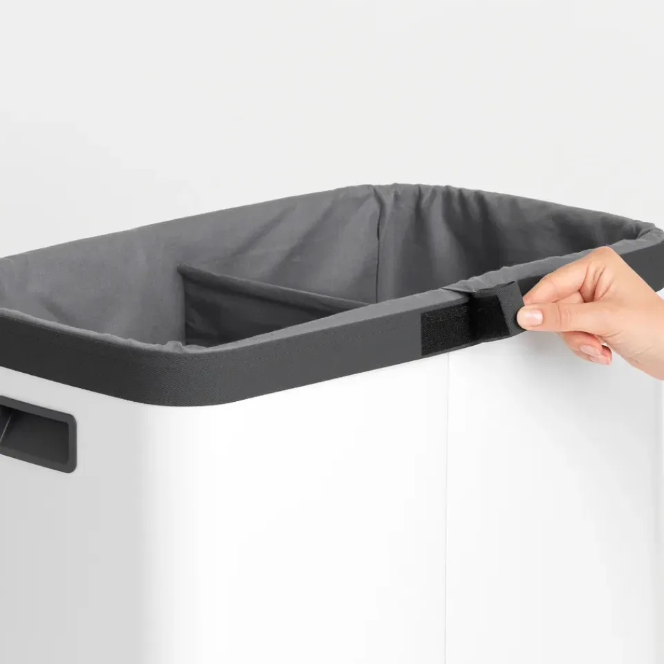 Brabantia Cesto de la ropa Bo high 2x45 L, Blanco