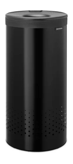 New Brabantia Cesto de lavandería tapa de plástico 35 L, mate Negro