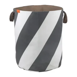 Online Mette Ditmer Cesto para la colada Diagonal Ø40x50 cm, Dark grey-off-white GrisBlanco
