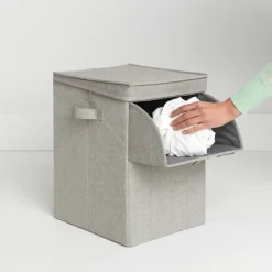 Brabantia Cesto ropa sucia apilable 35L, claro Gris