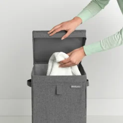 Brabantia Cesto ropa sucia apilable 35L, oscuro Gris