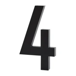 New Design Letters Cifra aluminio 100 mm, 4 Negro