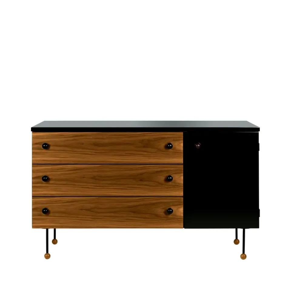 Clearance GUBI Cómoda 62 Dresser, American walnut, 3 cajones Marrón