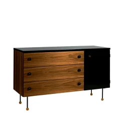 Clearance GUBI Cómoda 62 Dresser, American walnut, 3 cajones Marrón