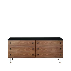 Hot GUBI Cómoda 62 Dresser, American walnut, 6 cajones Marrón