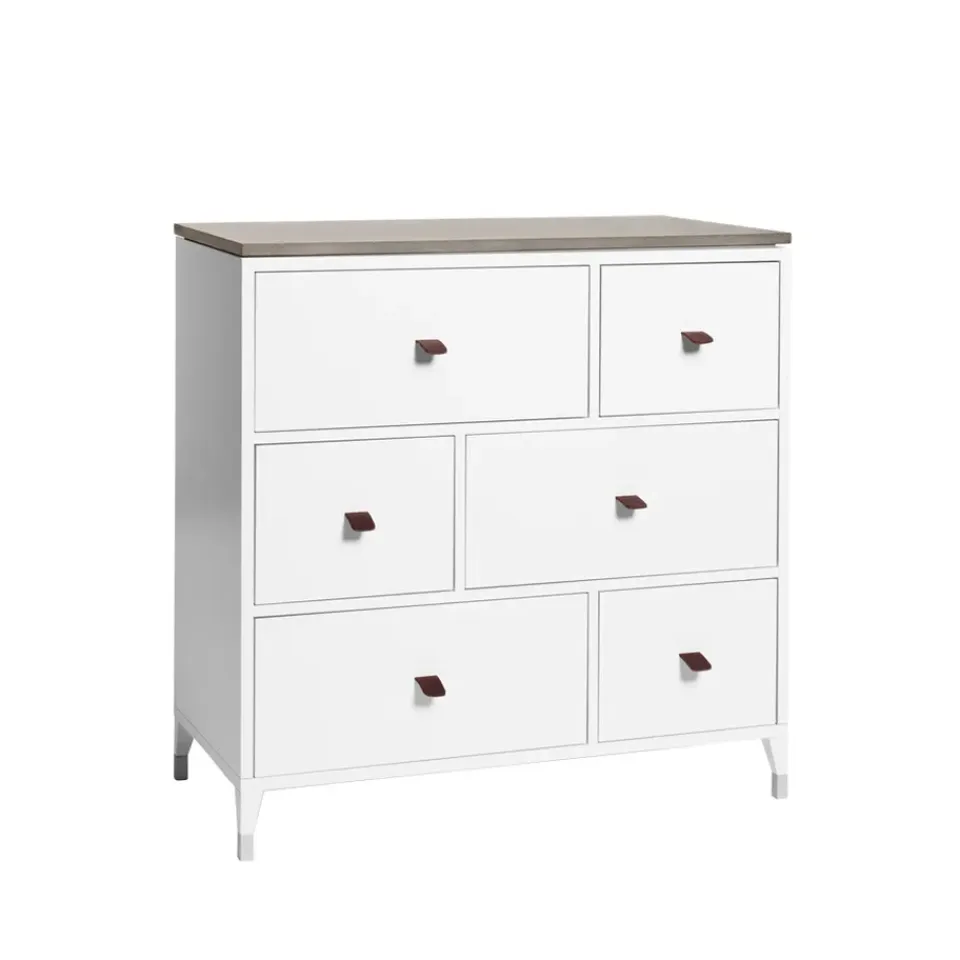 Online Mavis Cómoda Abisko, , encimera de hormigón, 6 cajones Blanco