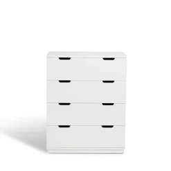 Clearance Mavis Cómoda Aoko de 4 cajones, Lacado Blanco