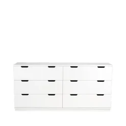 Best Mavis Cómoda Aoko doble 6 cajones, Lacado Blanco