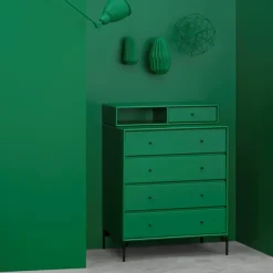 Hot Montana Cómoda Keep, Antracita 04-patas lacadas en negro Gris