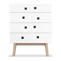 Zweed Cómoda Peep B3, , retro, base de roble Blanco
