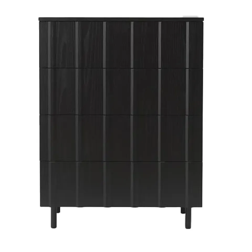 Hot Normann Copenhagen Cómoda Rib dresser 4 cajones, Soft Black Negro