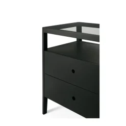 Discount Ethnicraft Cómoda Spindle, Roble lacado en , 4 cajones Negro