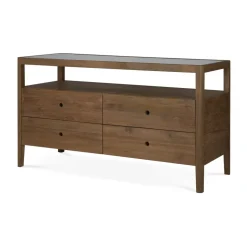 Outlet Ethnicraft Cómoda Spindle, Teca, 4 cajones Beige