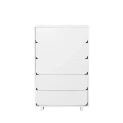 Outlet 1898 Cómoda Vidja alta, Lacado , 5 cajones Blanco