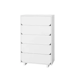 Outlet 1898 Cómoda Vidja alta, Lacado , 5 cajones Blanco