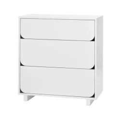 Clearance 1898 Cómoda Vidja baja 3 cajones, Blanco