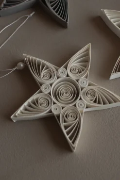 Sale DBKD Colganet navideño Paper star 10,5 cm, White Blanco