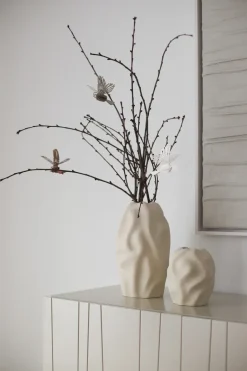 Cooee Design Colgante decorativo de pájaro de papel set de 2, Natural Blanco