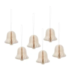 Sale Broste Copenhagen Colgante navideño de campana Chime, Off white Blanco