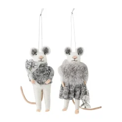 Sale Bloomingville Colgantes de Navidad Peo 2 unidades, Blanco- Gris