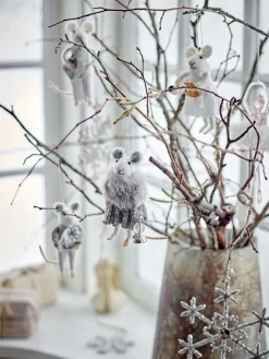 Sale Bloomingville Colgantes de Navidad Peo 2 unidades, Blanco- Gris