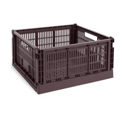 New HAY Colour Crate L Square 42x42 cm, Bordeaux Rojo