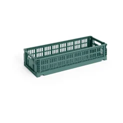 Best HAY Colour Crate Mini Oblong 13x34,5 cm, Dark green Verde