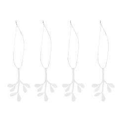 Discount Cooee Design Cooee colgantes de Navidad de acero inoxidable, paquete de 4, Muérdago Plateado