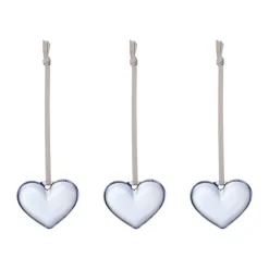 Clearance Iittala Corazón de cristal , claro, 5 cm, pack de 3 Azul