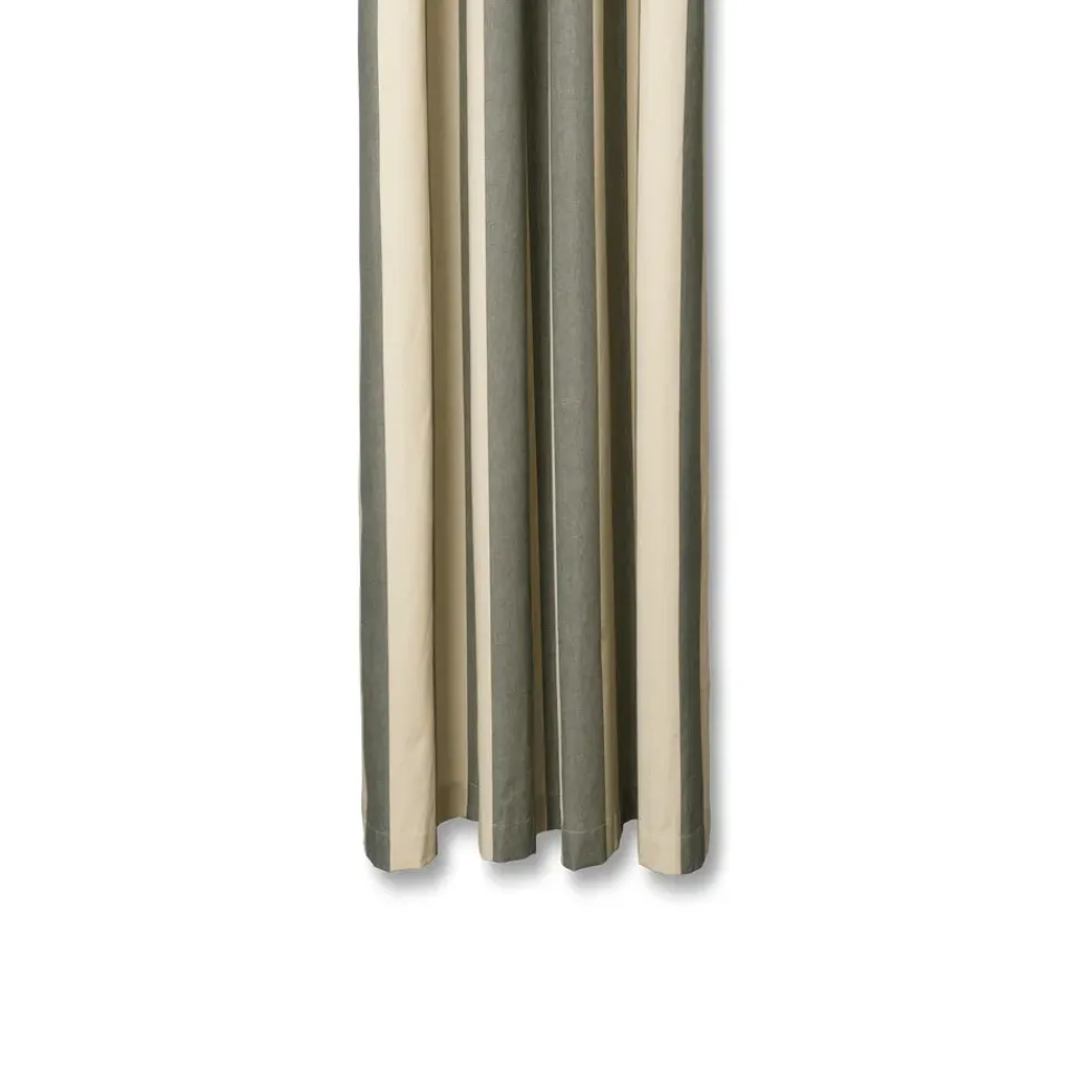 Outlet Ferm Living Cortina de baño Chambray, Dark lichen-parchment AzulBeige