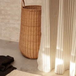 Sale Ferm Living Cortina de baño Chambray, Sand-off white BeigeBlanco