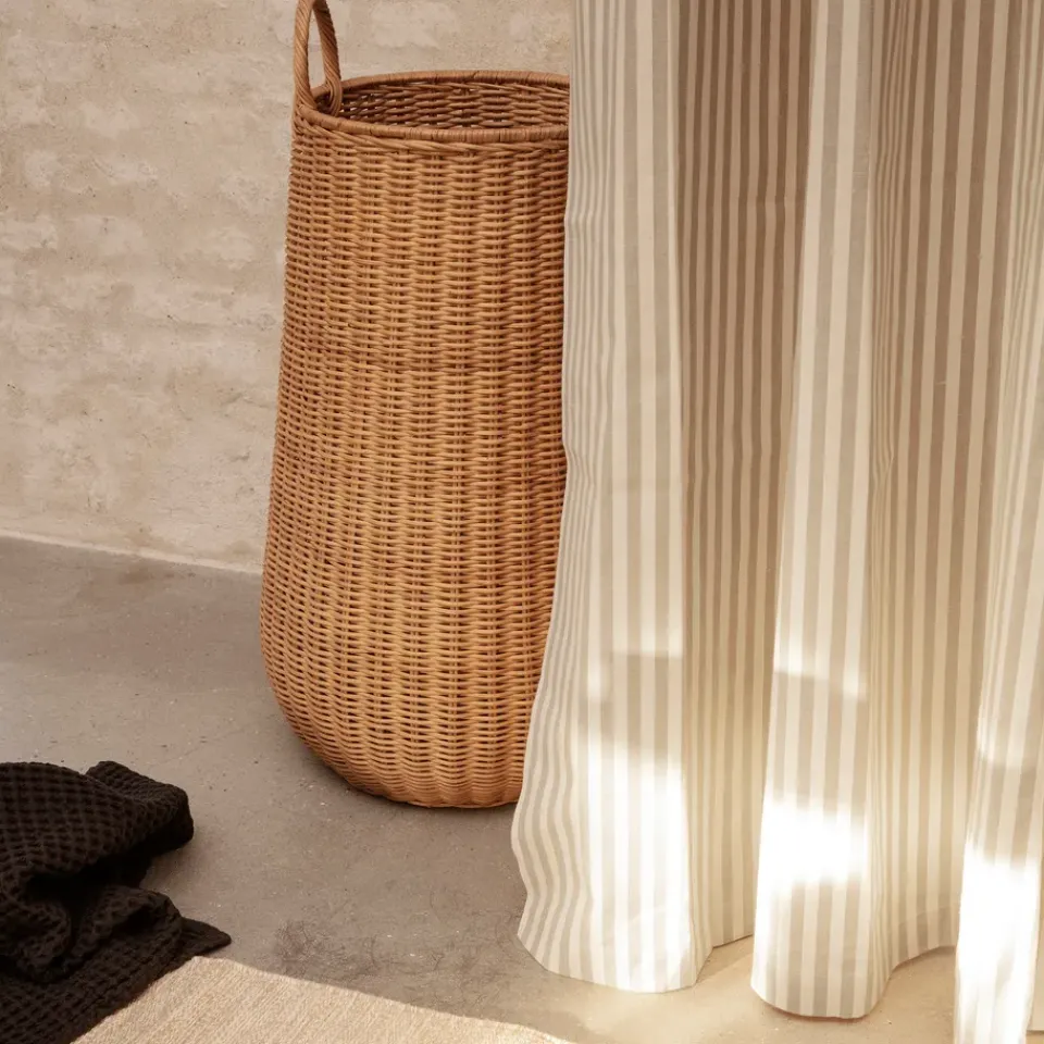 Sale Ferm Living Cortina de baño Chambray, Sand-off white BeigeBlanco